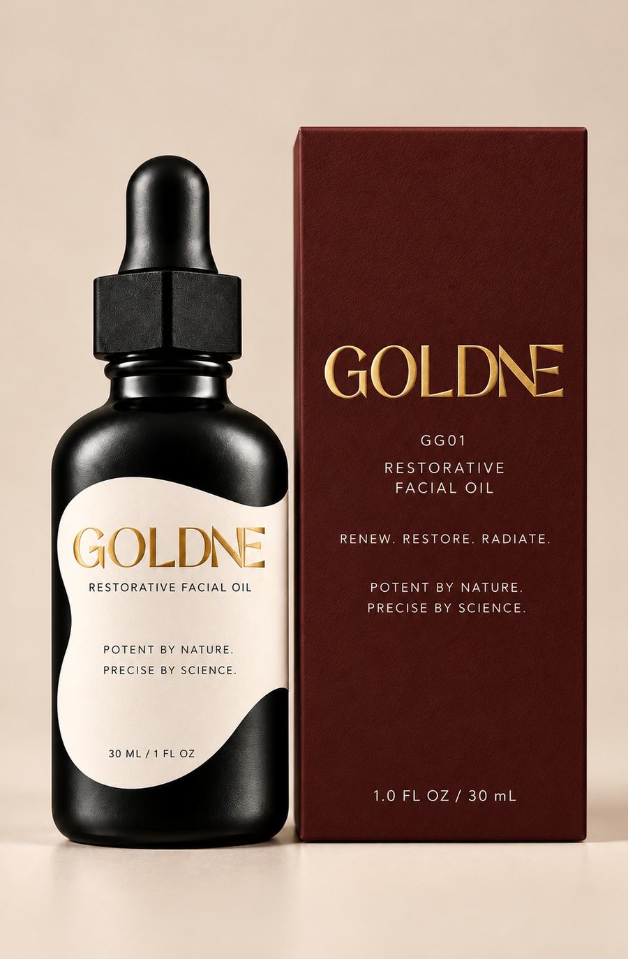 GOLDNE Facial Oil bottle and carton